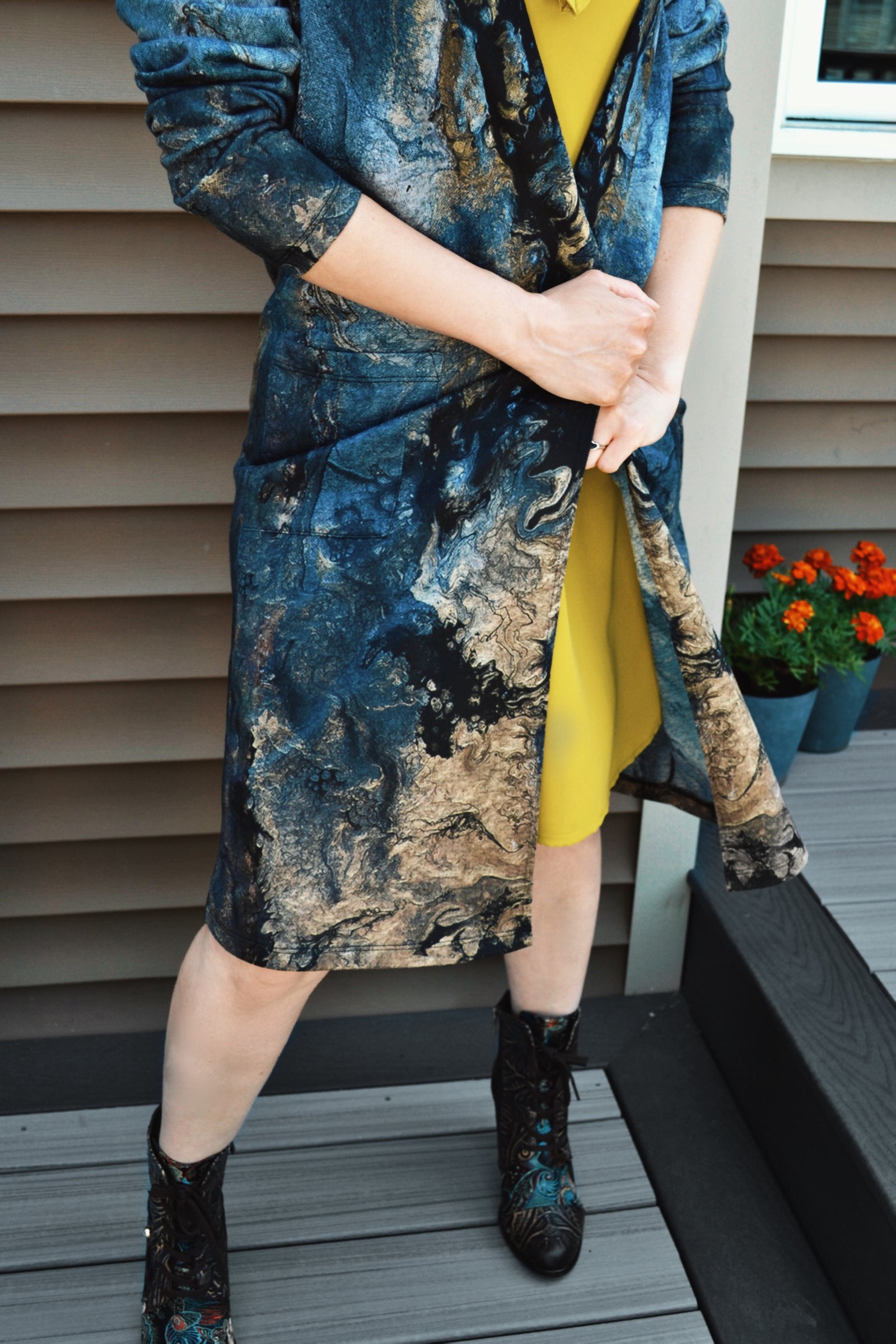 Brushed Knit Duster Cardigan With Pockets