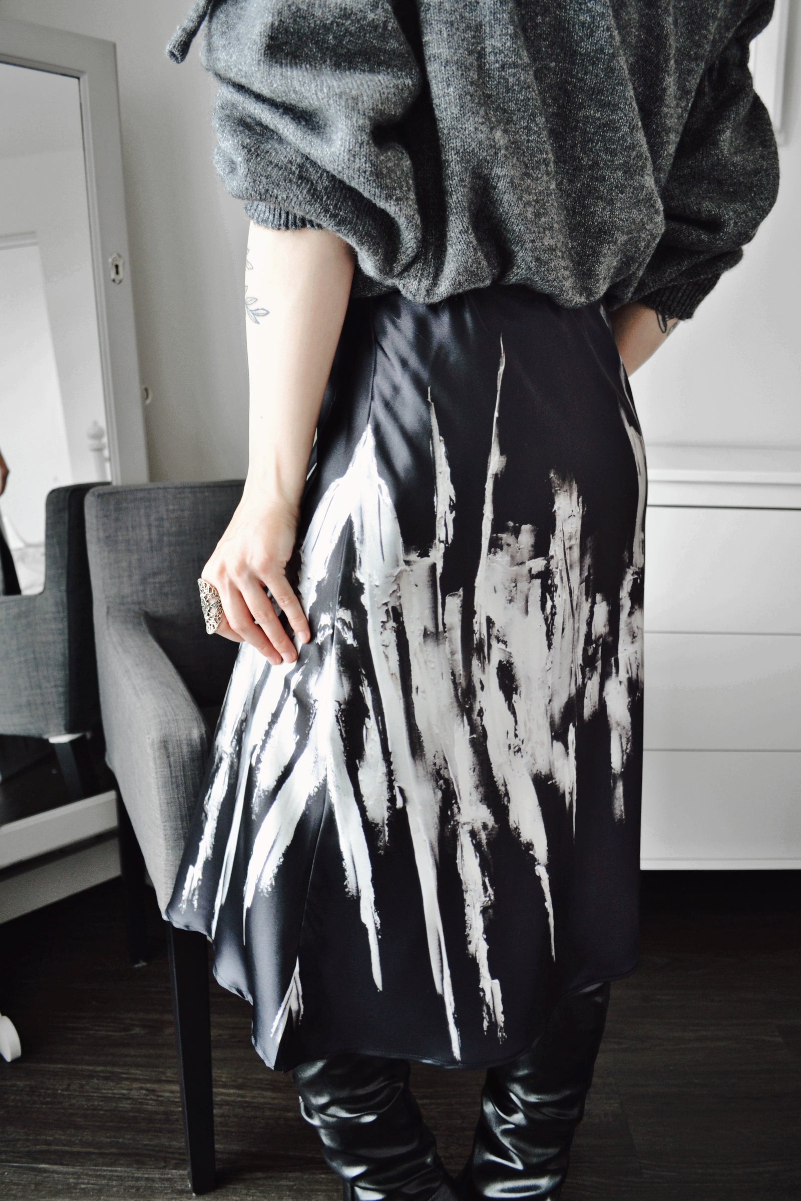 Satin Midi Skirt