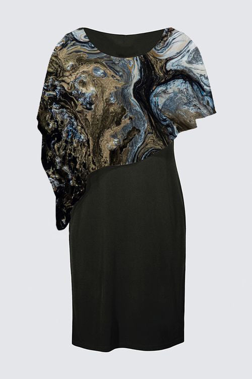 Sleeveless Cape Dress