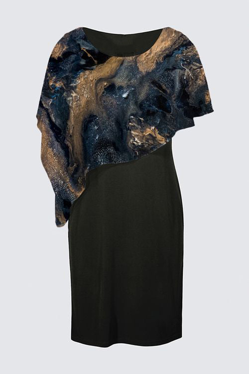 Sleeveless Cape Dress