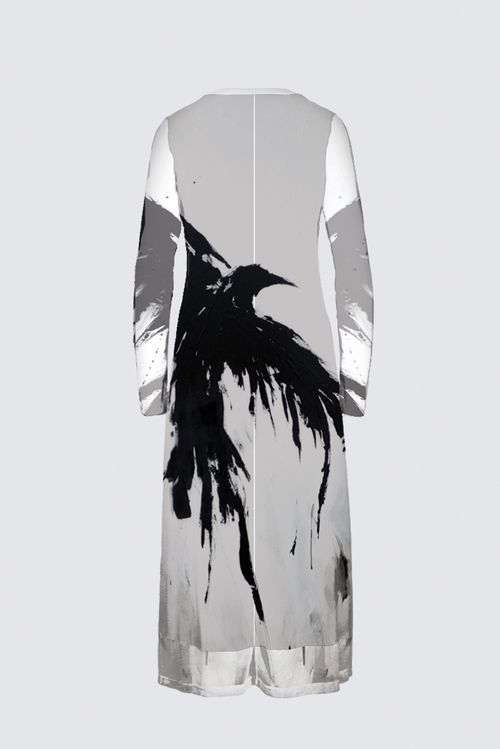 Long Sleeve Mesh Maxi Dress