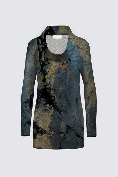 Cowl Neck Brushed Knit Tunic