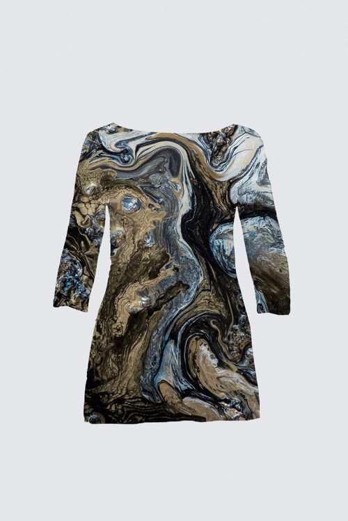 Curve Boat Neck Long Sleeve Tunic