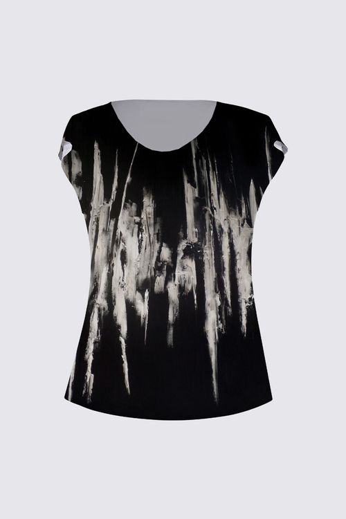 Drape Neck Cap Sleeve Tee