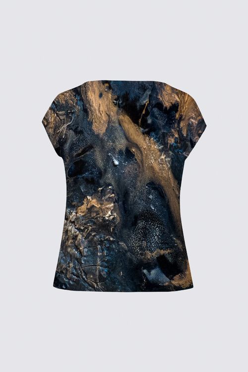 Drape Neck Cap Sleeve Tee