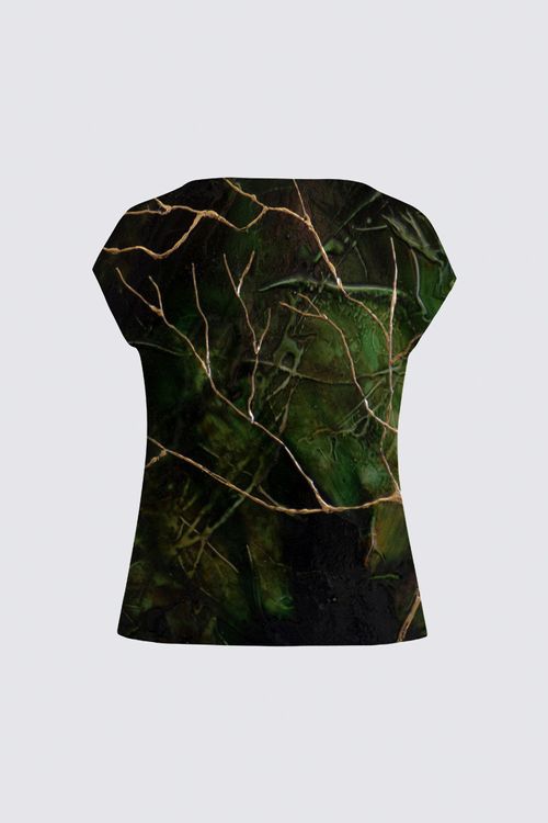 Drape Neck Cap Sleeve Tee