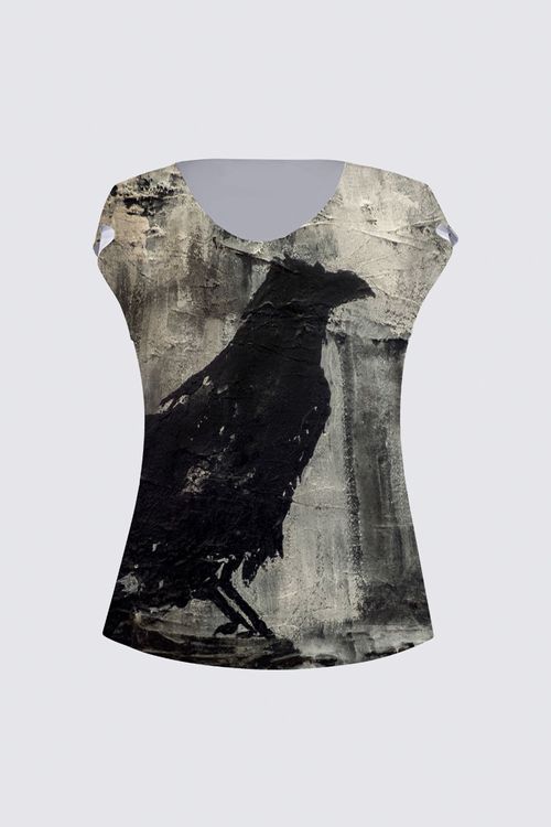 Drape Neck Cap Sleeve Tee