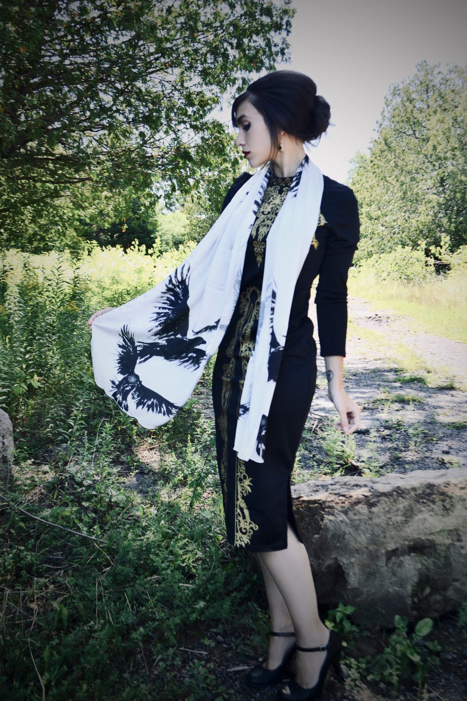 Crow Long Scarf