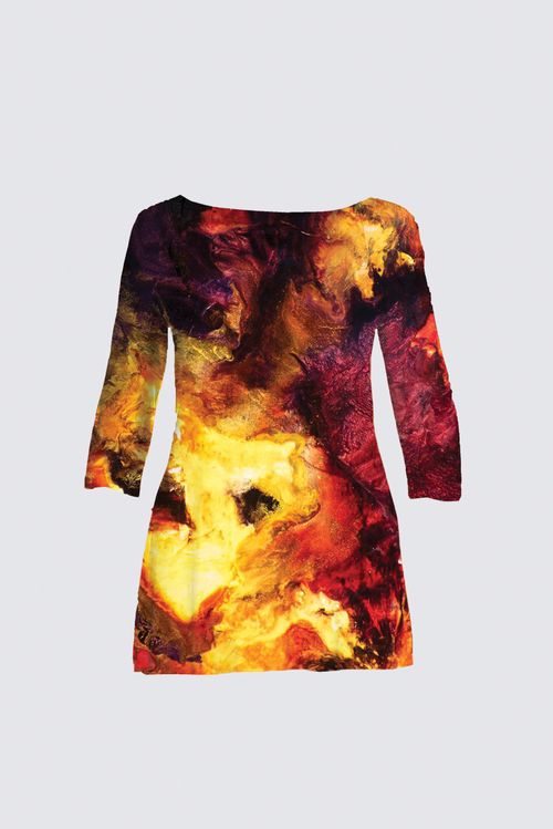 Curve Boat Neck Long Sleeve Tunic