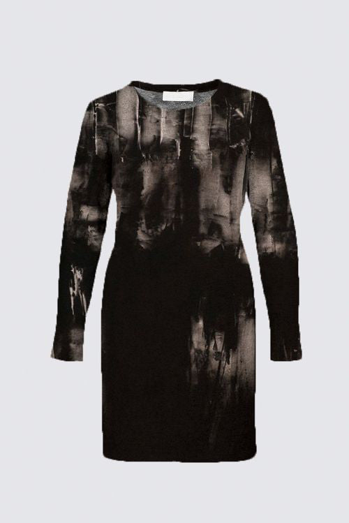 Curve Long Sleeve Brushed Knit Midi Dress