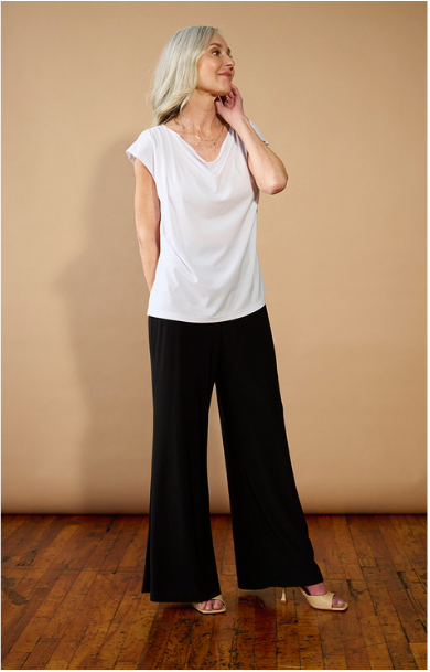 Drape Neck Cap Sleeve Tee
