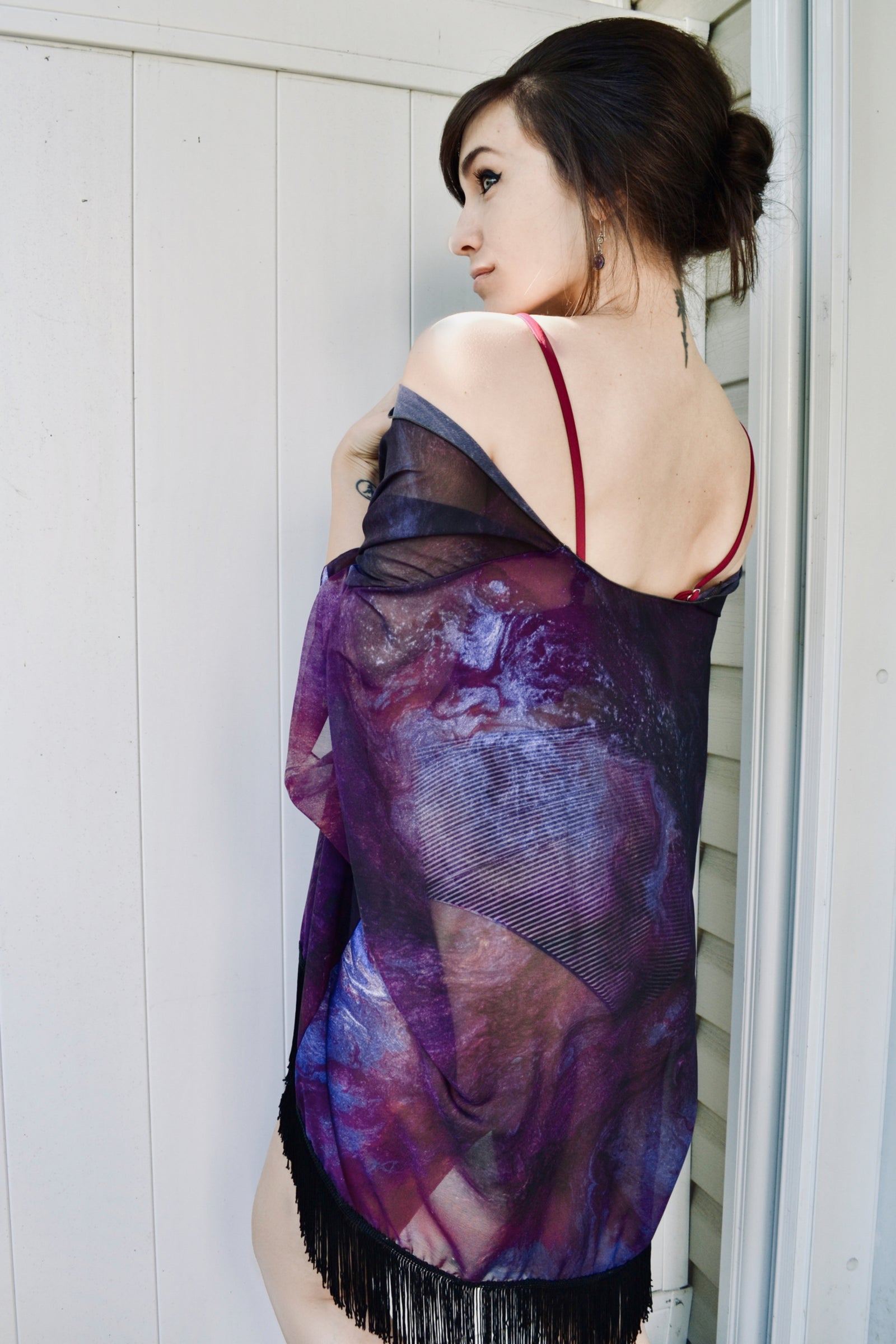 Draped Cover Up With Fringe