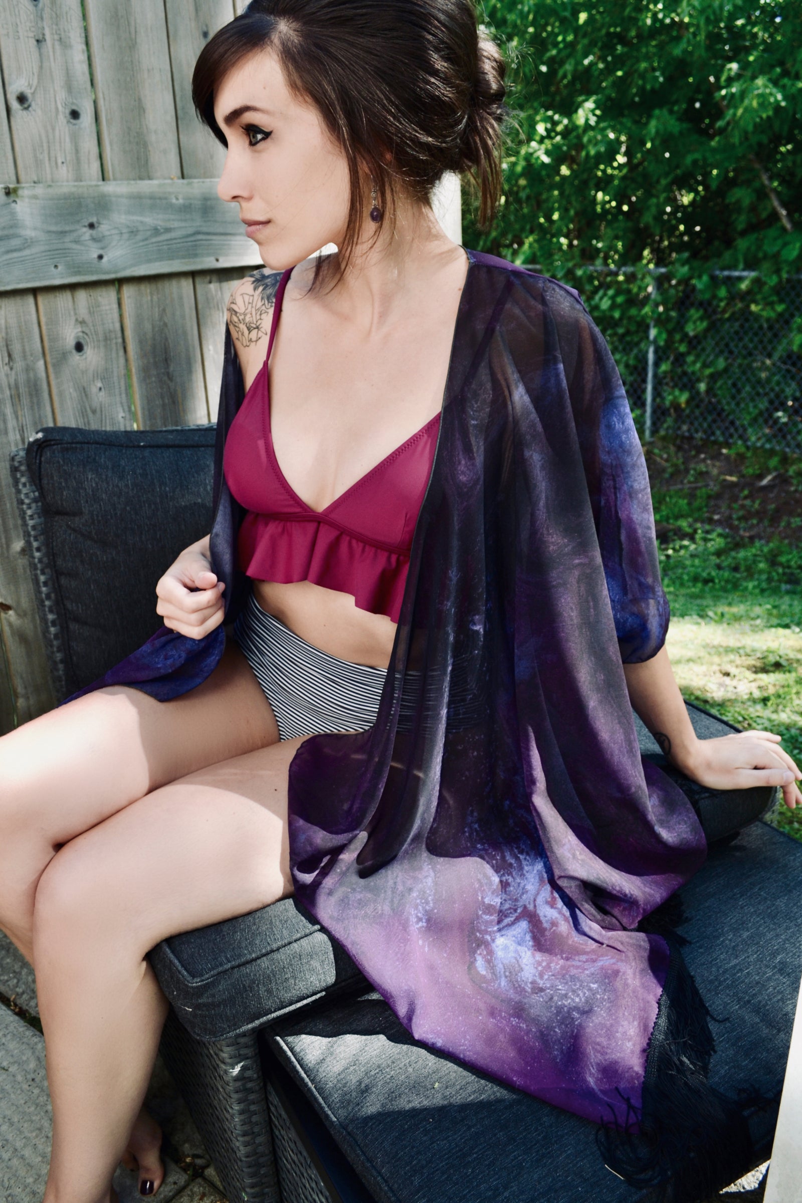 Draped Cover Up With Fringe