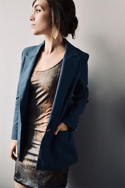 Hazel brown, rust orange and teal sleeveless bodycon pencil dress, above the knee dress, abstract print dress