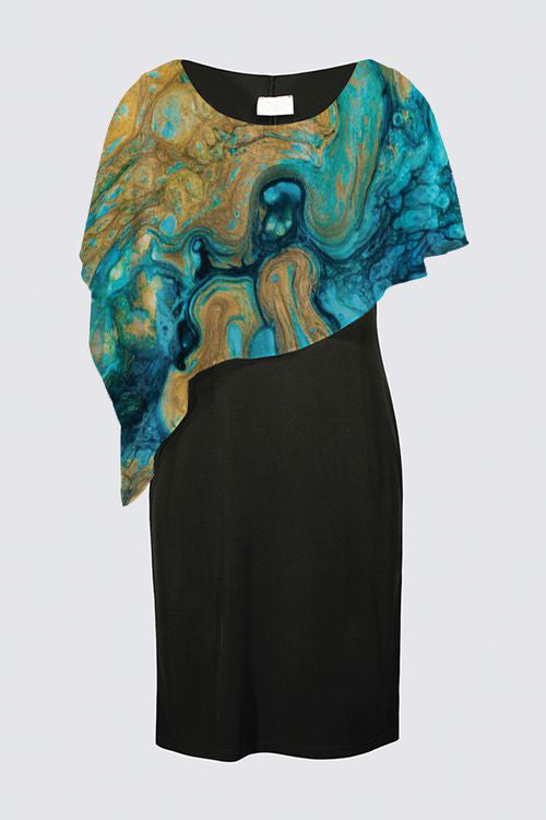 Sleeveless Cape Dress