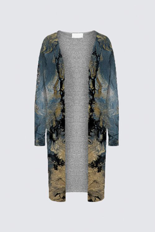 Brushed Knit Duster Cardigan With Pockets