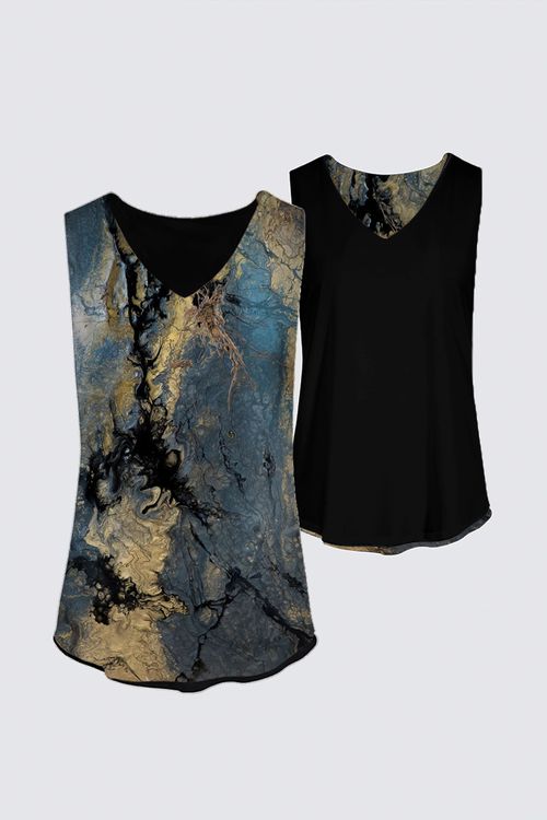 Reversible Sleeveless V-Neck Top