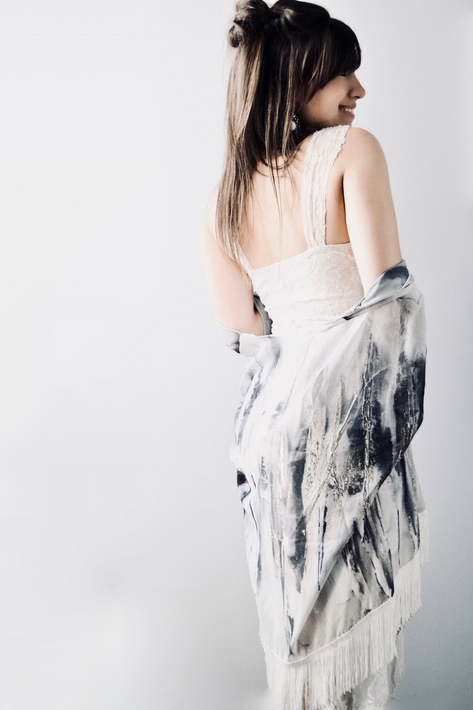 Draped Cover Up With Fringe