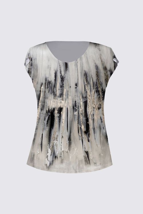 Drape Neck Cap Sleeve Tee