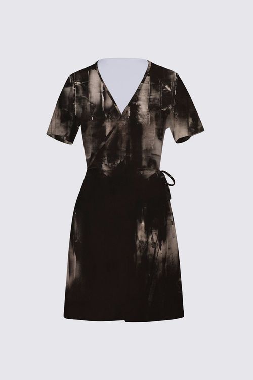 Short Sleeve Wrap Dress