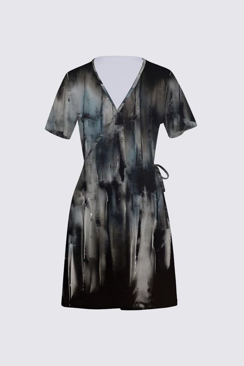 Short Sleeve Wrap Dress