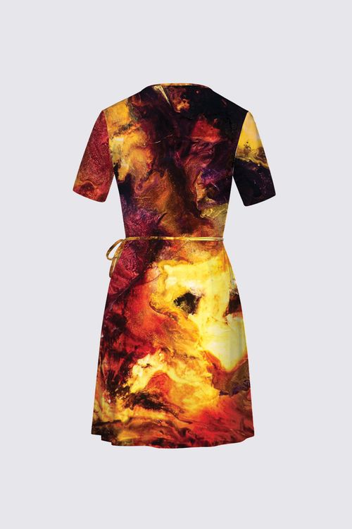 Short Sleeve Wrap Dress