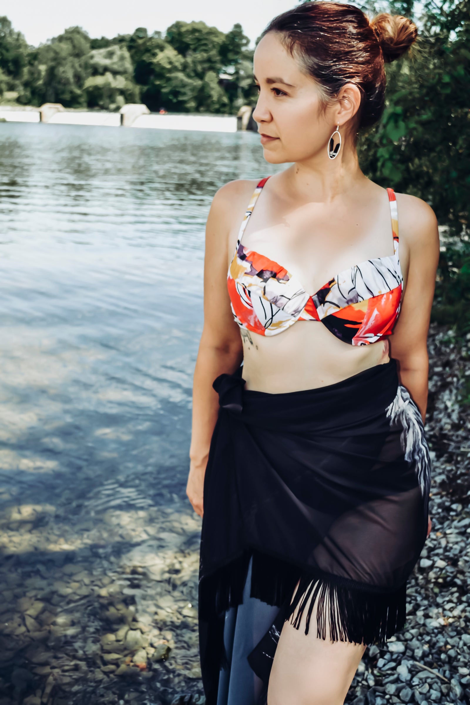 Draped Cover Up With Fringe