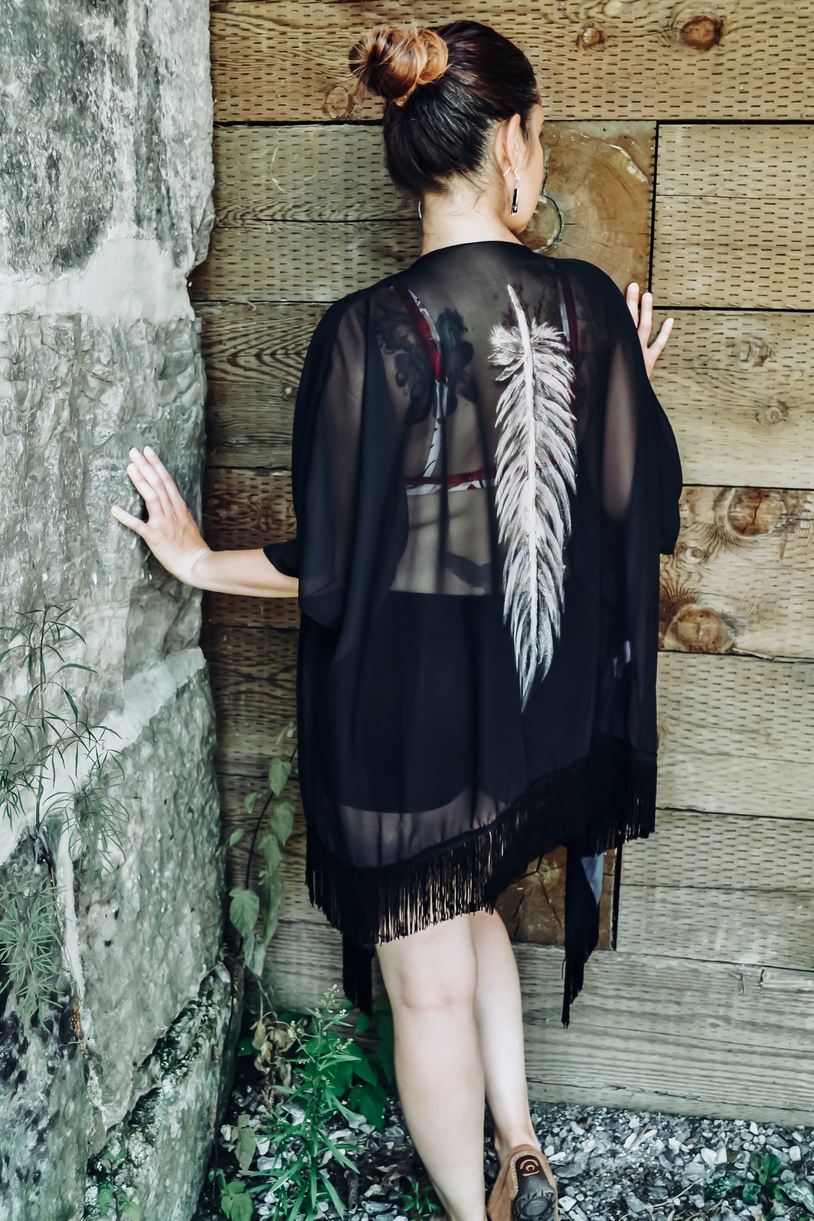 Draped Cover Up With Fringe