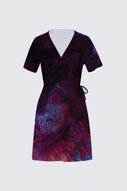 Short Sleeve Wrap Dress