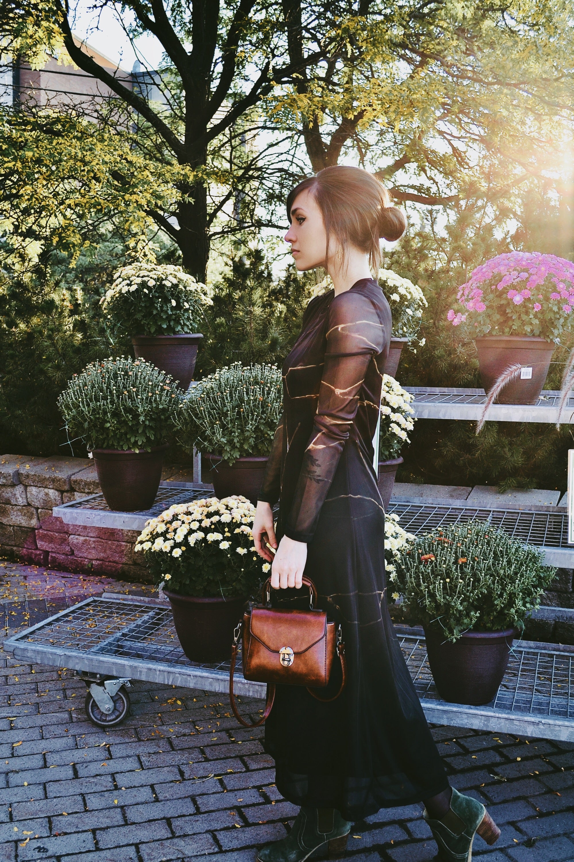 Long Sleeve Chiffon Maxi Dress
