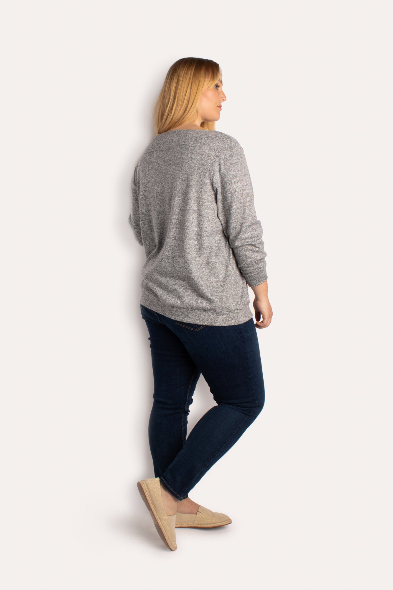 Curve Boat Neck Brushed Knit Pullover