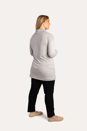 Curve Cowl Neck Brushed Knit Tunic