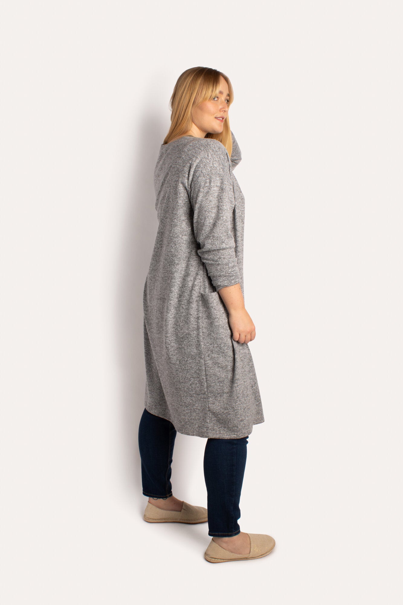 Curve Brushed Knit Duster Cardigan With Pockets
