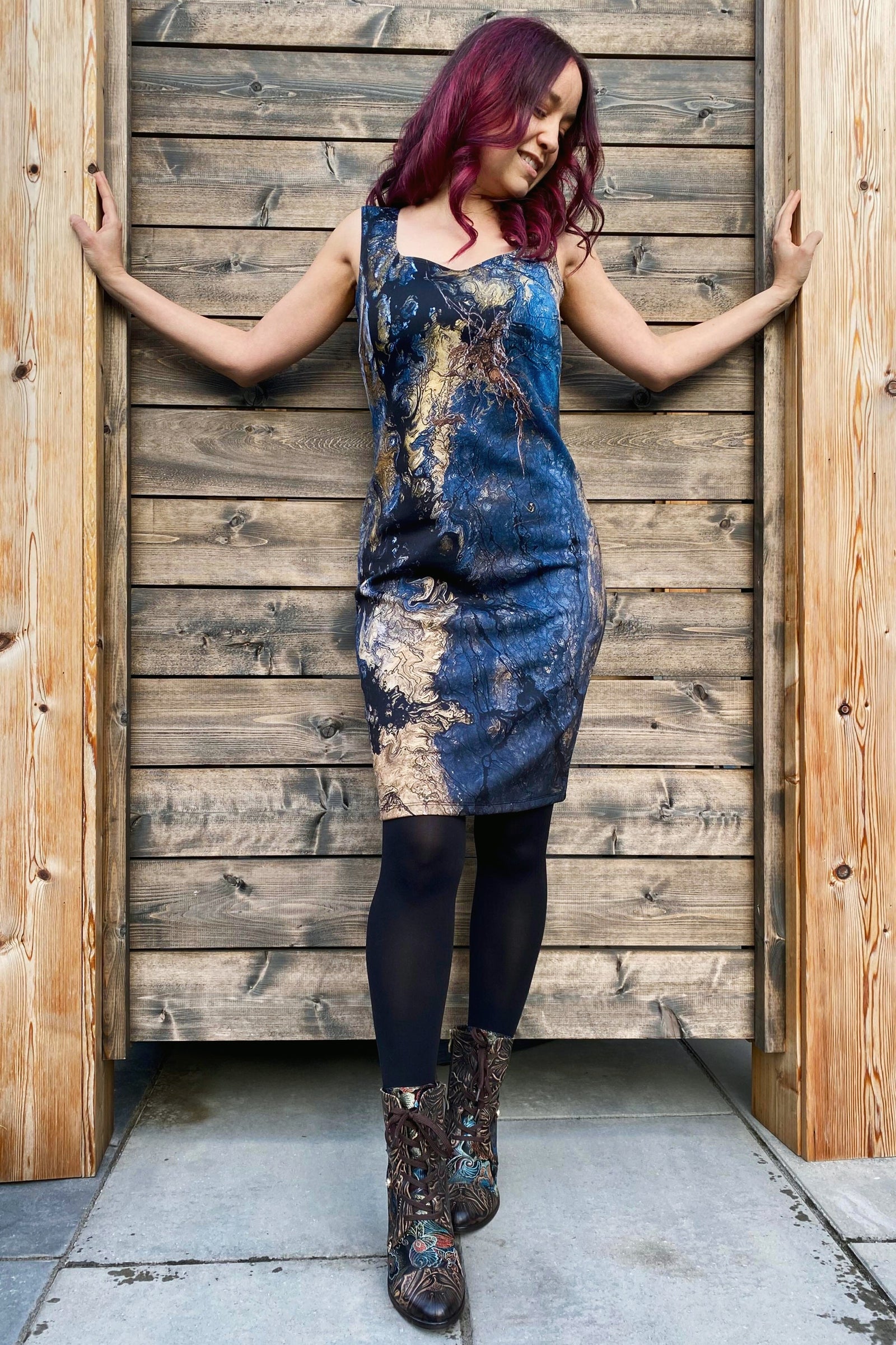 Sleeveless Square Neckline Dress