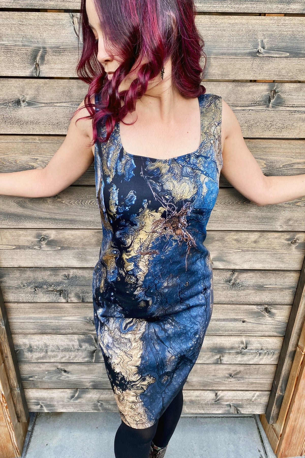 Sleeveless Square Neckline Dress