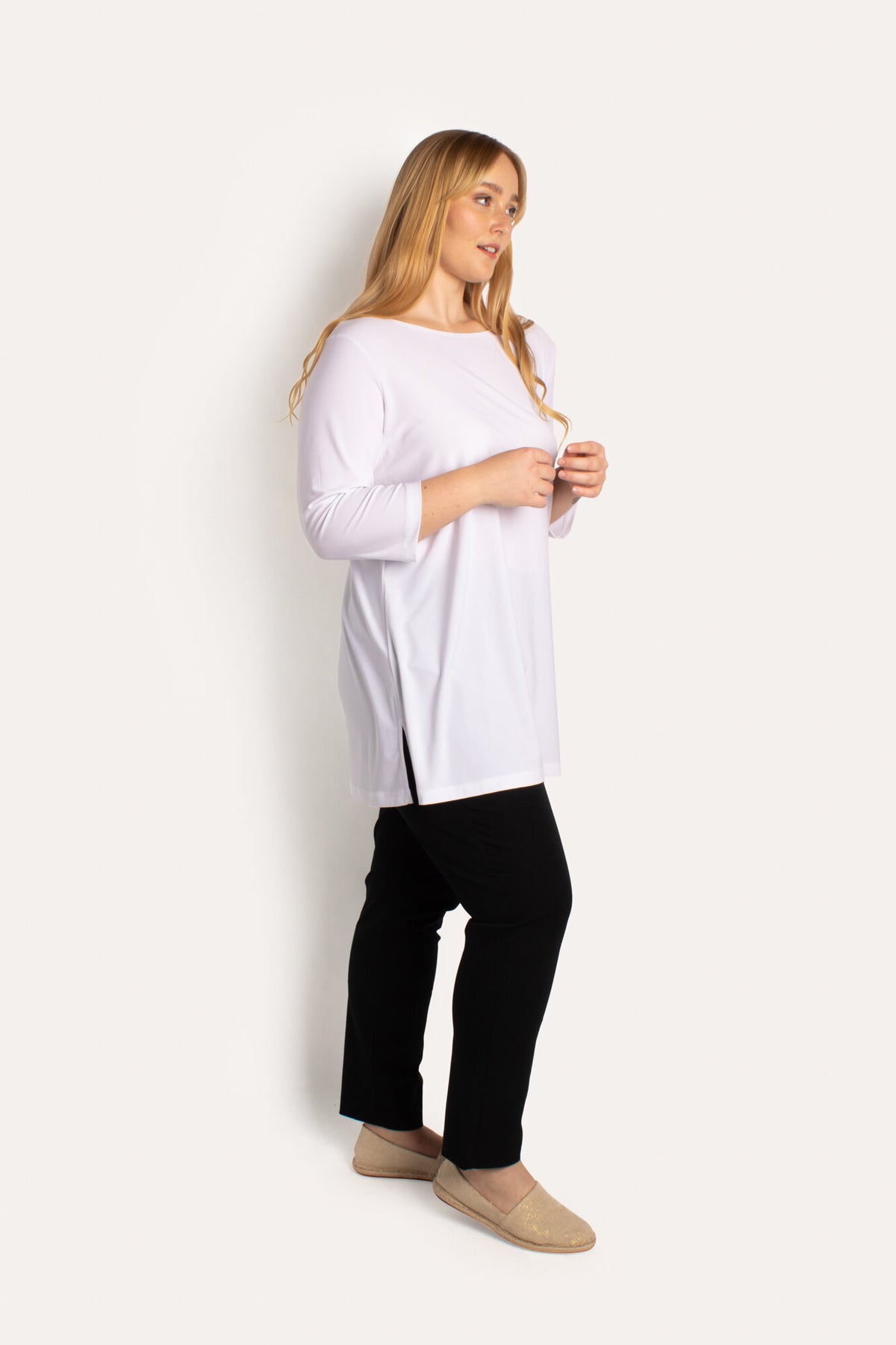 Curve Boat Neck Long Sleeve Tunic