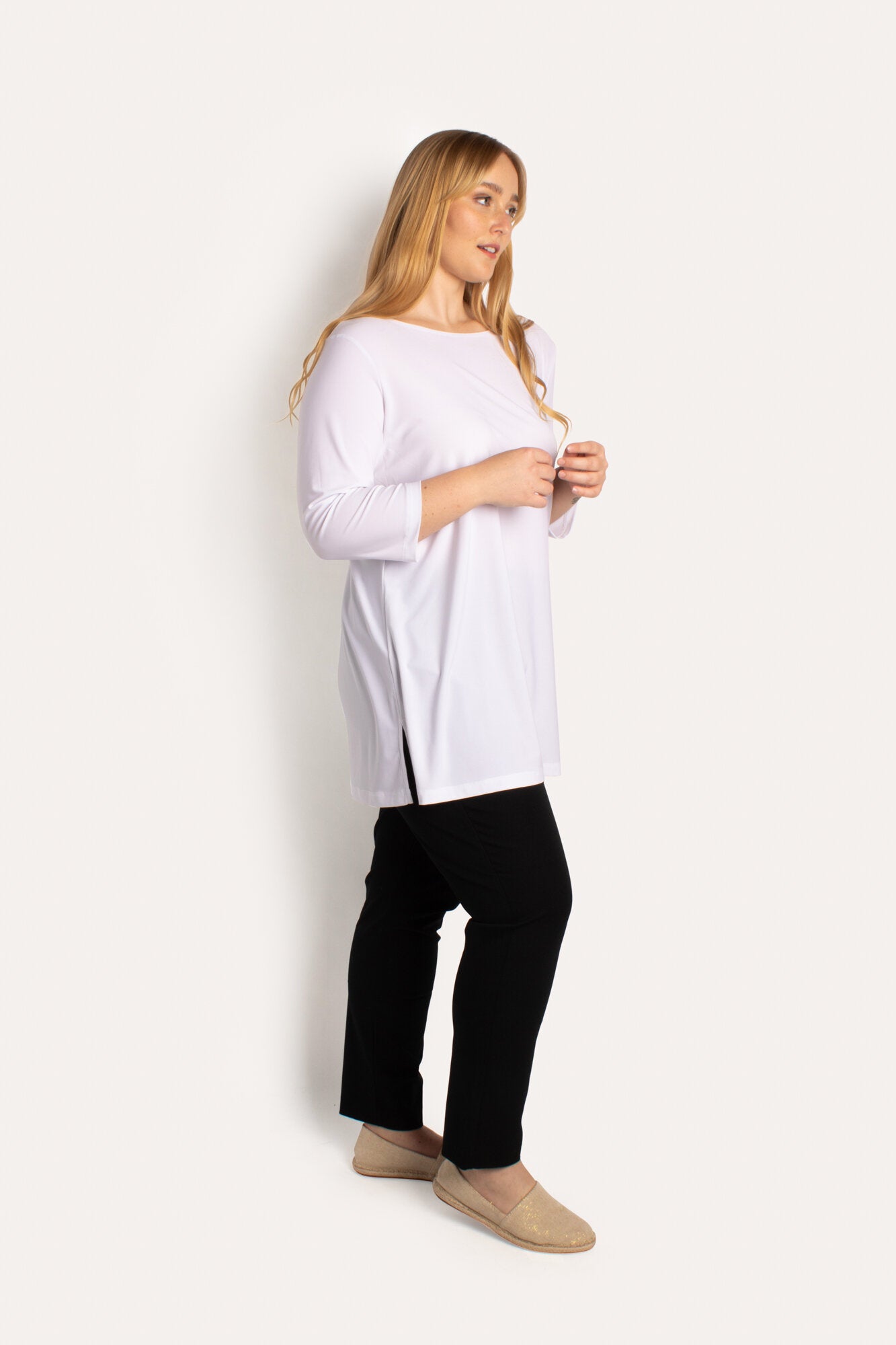 Curve Boat Neck Long Sleeve Tunic