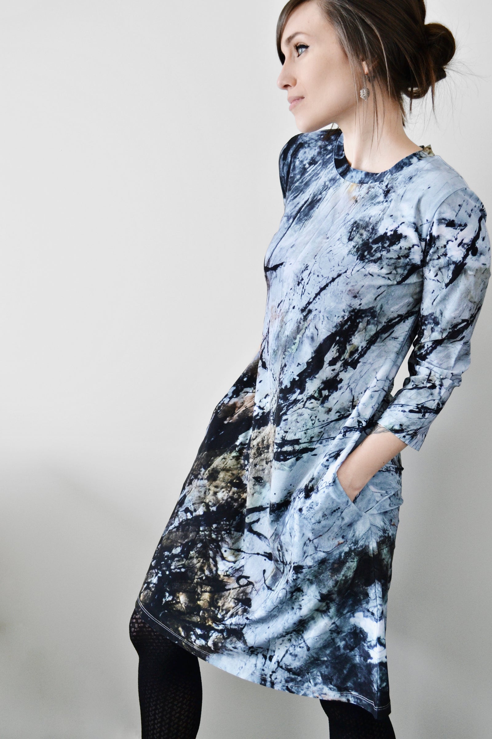 3/4 Sleeve Flare Dress