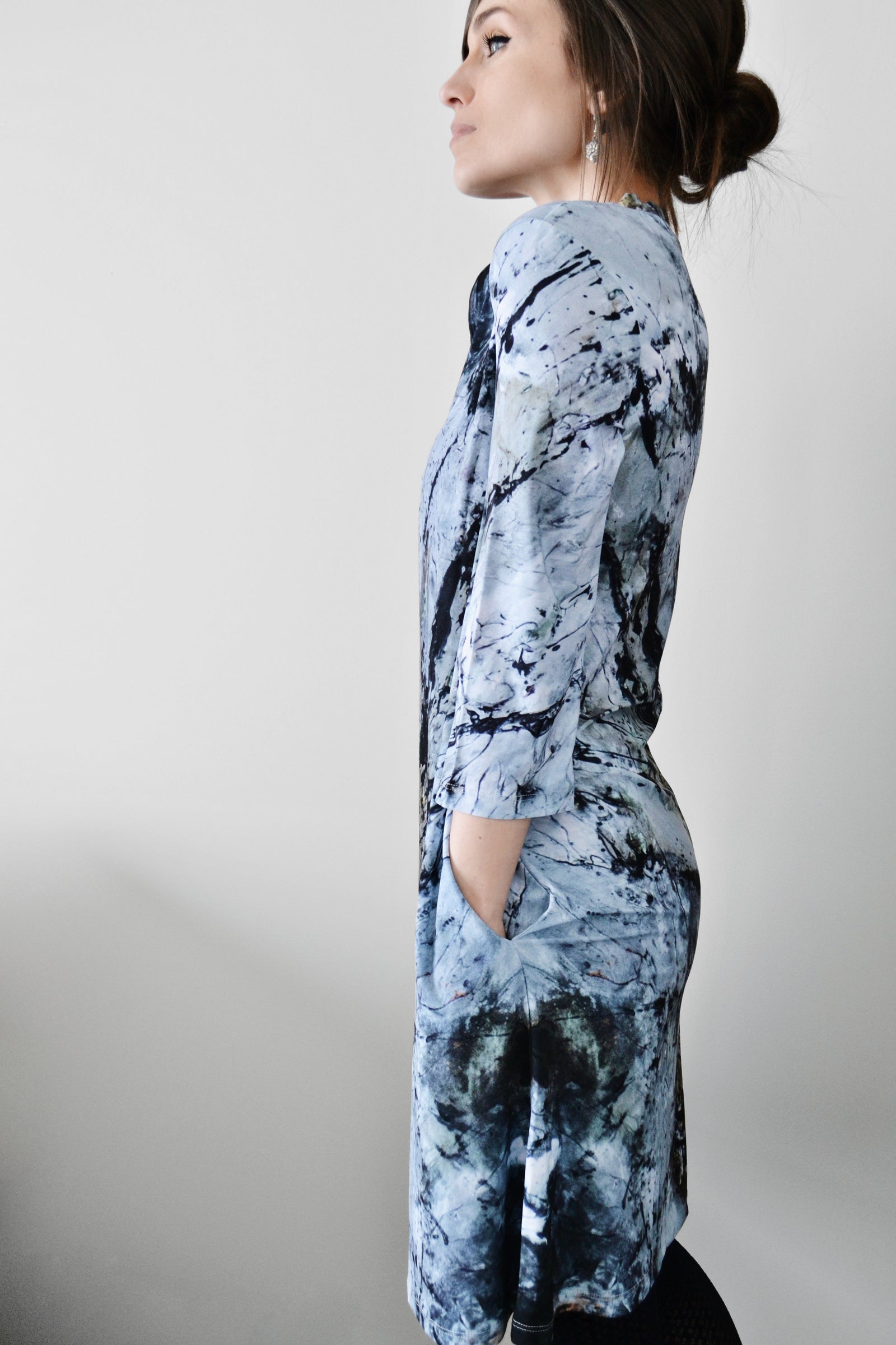 3/4 Sleeve Flare Dress