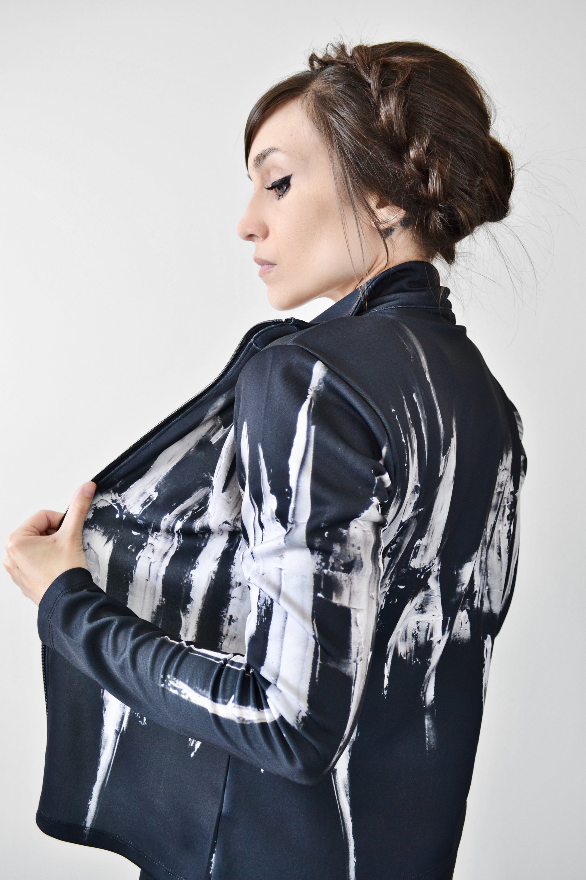 Scuba Knit Full Zip Long Sleeve Active Top