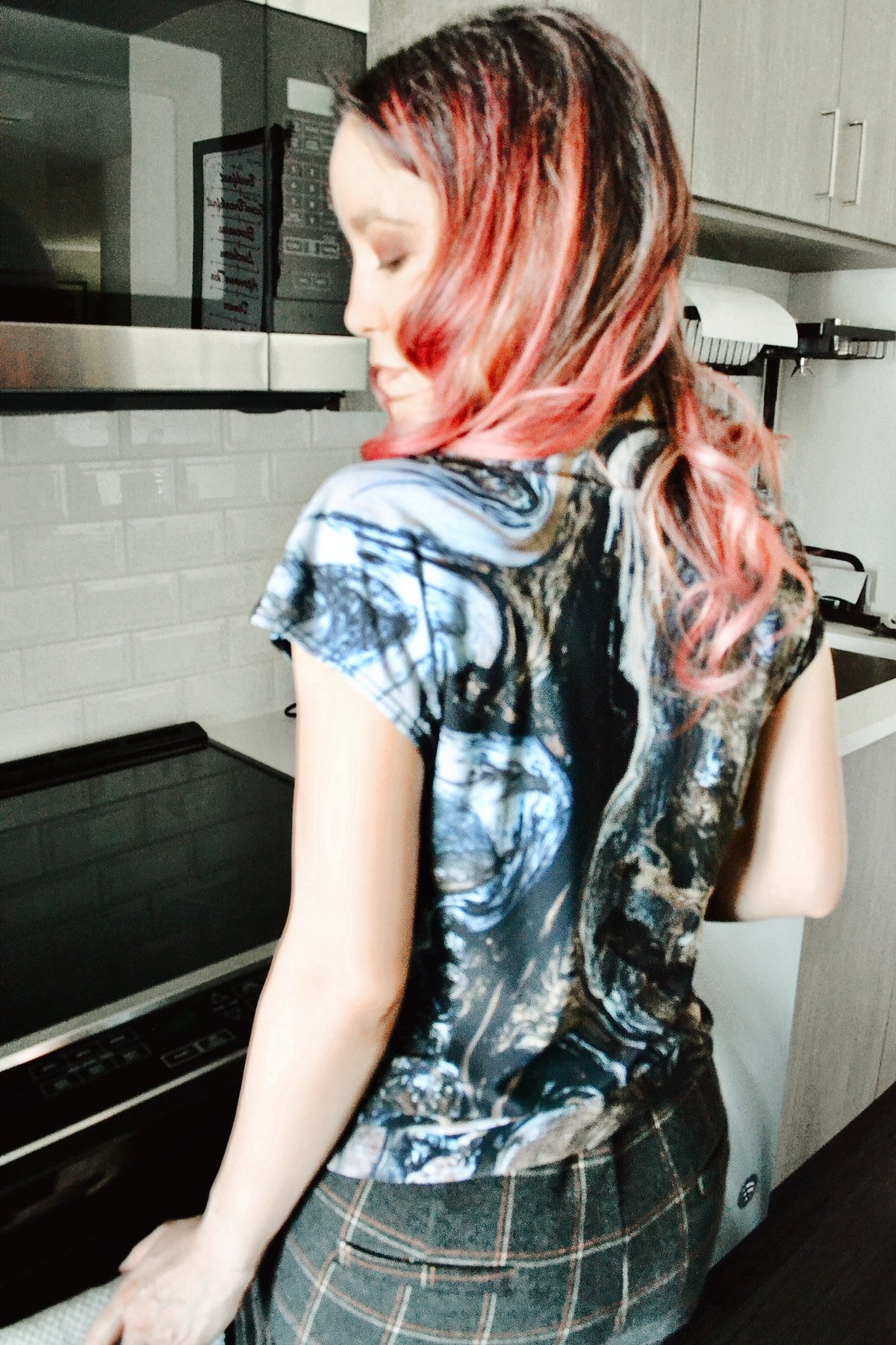 Drape Neck Cap Sleeve Tee