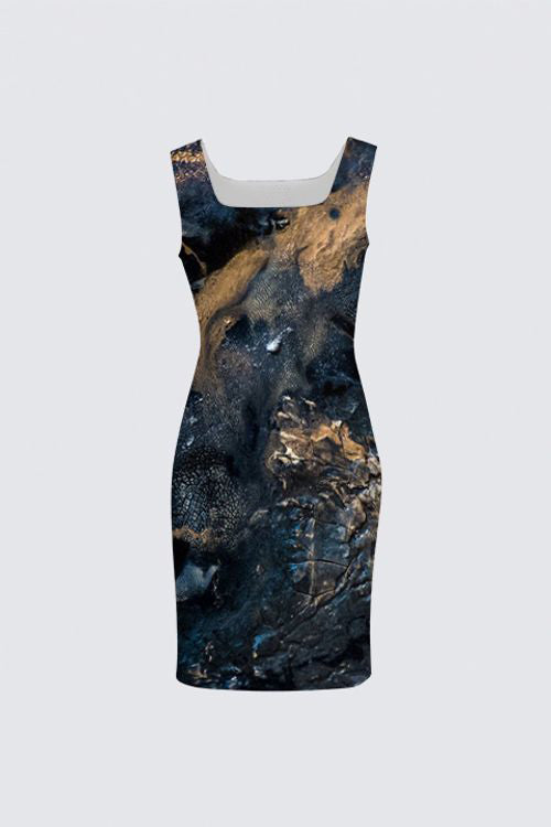 Sleeveless Square Neckline Dress