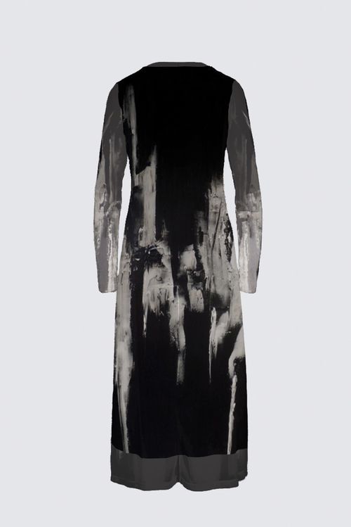 Long Sleeve Mesh Maxi Dress