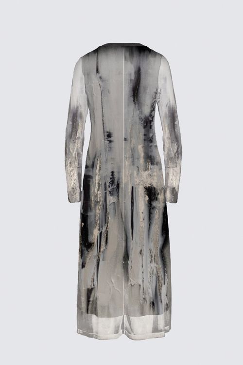 Long Sleeve Mesh Maxi Dress