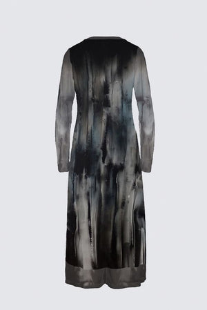 Long Sleeve Chiffon Maxi Dress