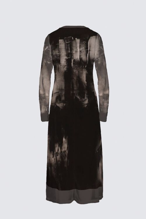 Long Sleeve Mesh Maxi Dress