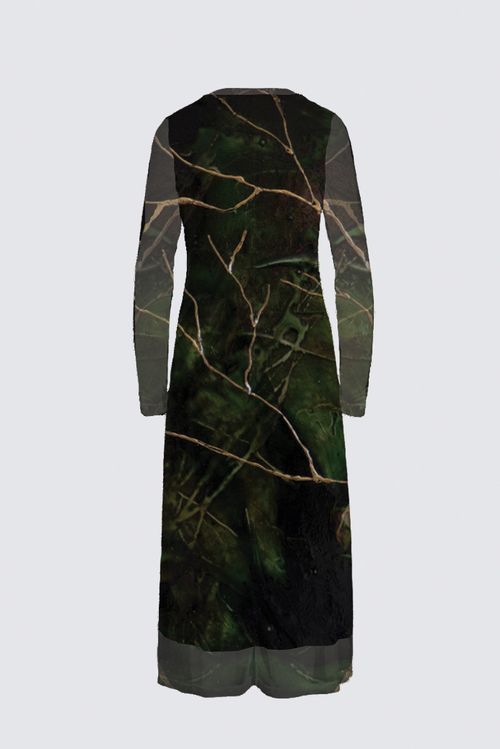 Long Sleeve Mesh Maxi Dress