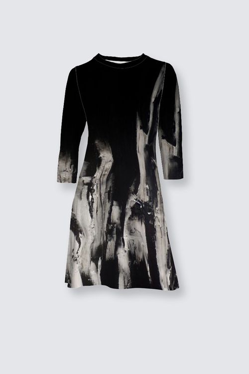 3/4 Sleeve Flare Dress