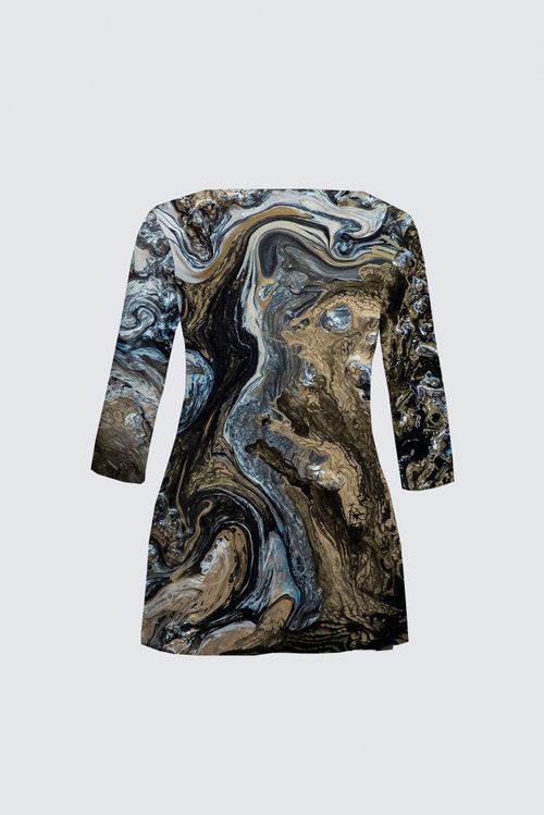 Curve Boat Neck Long Sleeve Tunic