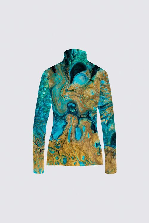 Scuba Knit Full Zip Long Sleeve Active Top